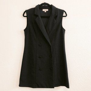 Retro Black Collar Button Down Minidress
